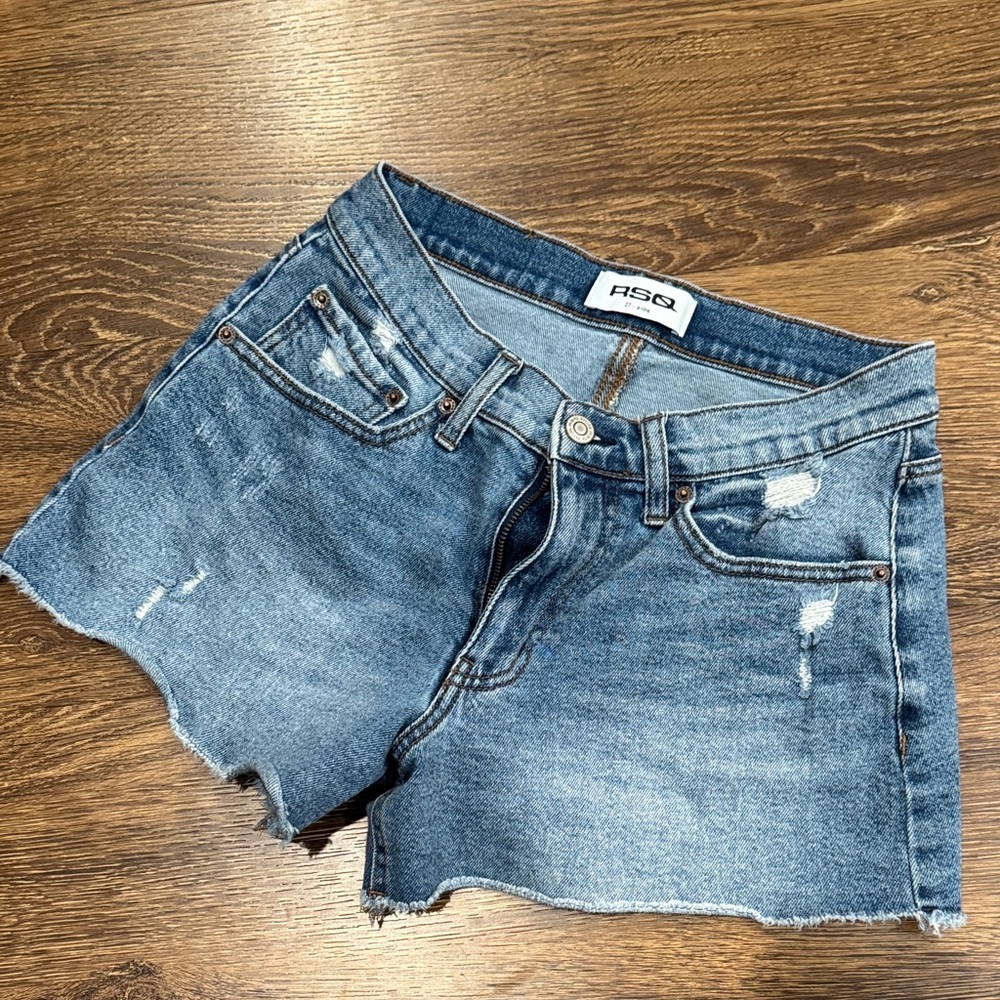 RSQ Blue Distressed Denim Shorts